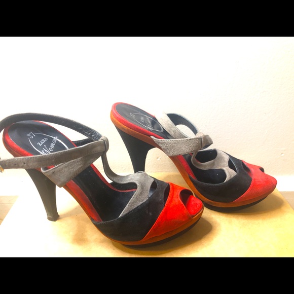ZARA | Peep Toe T-Strap Heel Sandals - Picture 2 of 10